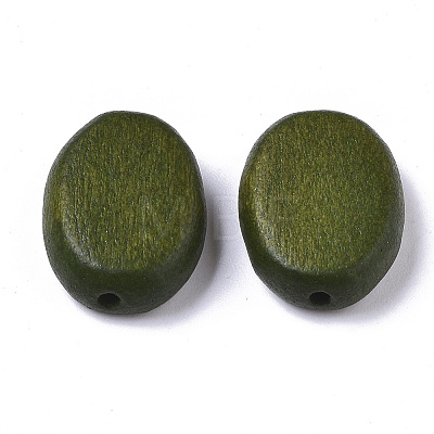 Painted Natural Wood Beads WOOD-R265-06C-1