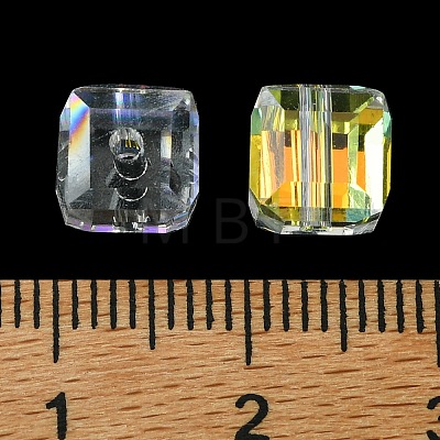 100Pcs Transparent Electroplate Glass Beads GLAA-K064-08A-AB01-1