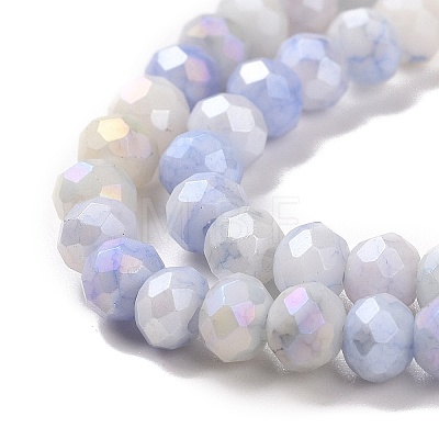 Faceted Electroplated Glass Beads Strands GLAA-C023-02-C15-1
