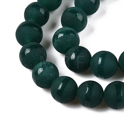 Frosted Natural White Jade Beads Strands G-T138-8mm-209I-1