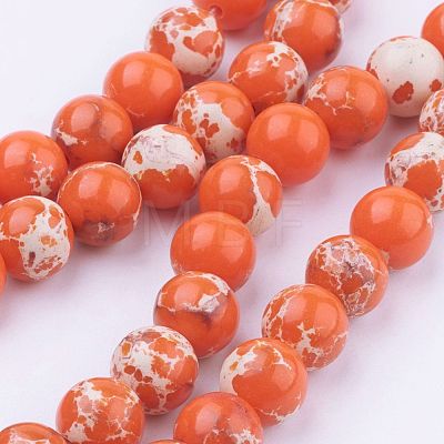 Synthetic Imperial Jasper Beads Strands G-E374-10mm-03A-1