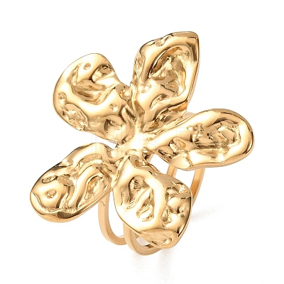 304 Stainless Steel Cuff Open Rings for Women RJEW-C162-01A-G-1