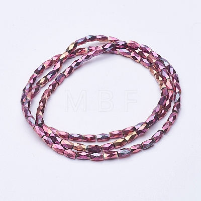 Electroplate Transparent Glass Beads Strands EGLA-E046-F09-1