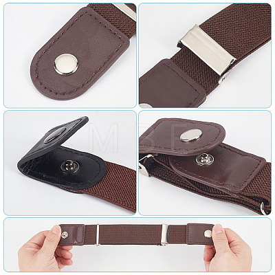 WADORN 12Pcs PU Leather Elastic Invisible Belt FIND-WR0010-33-1