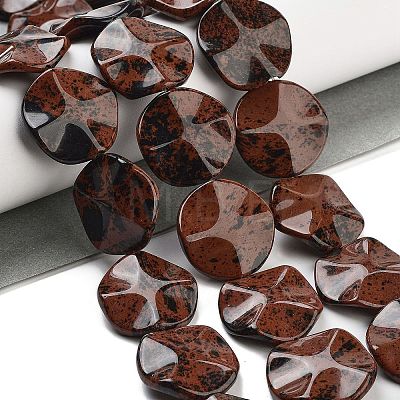 Natural Mahogany Obsidian Beads Strands G-Z061-B05-02-1