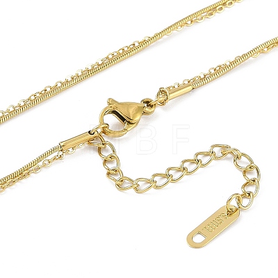 Ion Plating(IP) Golden Tone 304 Stainless Steel Pave Cubic Zirconia Rectangle Pendant Necklaces for Women NJEW-K276-09G-02-1