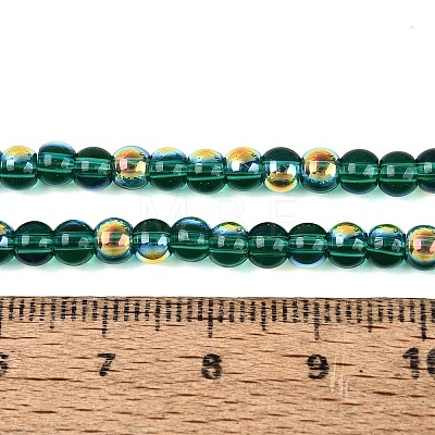 Electroplate Transparent Glass Beads Strands EGLA-Q132-4MM-A07-1