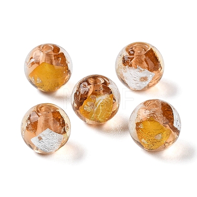 Handmade Gold & Silver Foil Lampwork Beads GLAA-G107-07B-06-1
