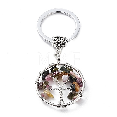 Natural/Synthetic Mixed Stone Keychain KEYC-E023-03J-1