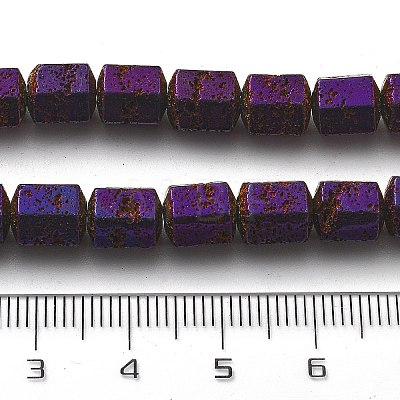 Electroplated Natural Lava Rock Beads Strands G-A251-A01-01I-1