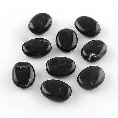 Oval Imitation Gemstone Acrylic Beads OACR-R047-01-1