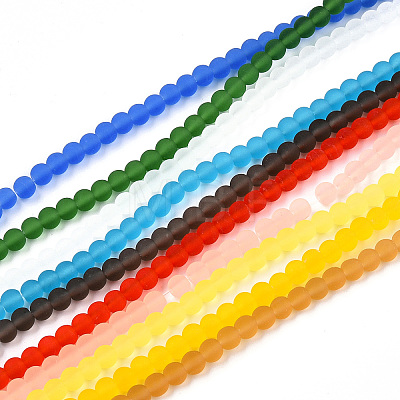 Transparent Glass Beads Strands GLAA-T032-T6mm-MD-1