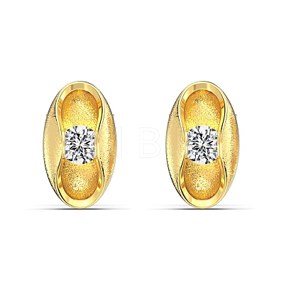 925 Sterling Silver Micro Pave Clear Cubic Zirconia Stud Earrings EJEW-K301-01MG-1