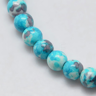 Synthetic Ocean White Jade Beads Strands X-G-L019-8mm-05-1
