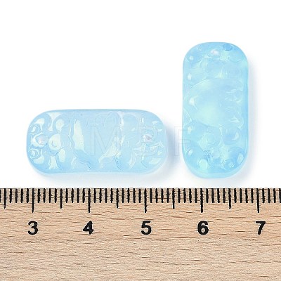 Spray Painted Transparent Glass Connector Charms GLAA-H035-06H-1