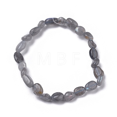 Natural Labradorite Bead Stretch Bracelets BJEW-K213-33-1