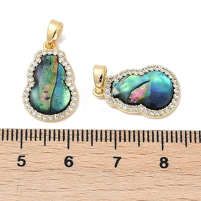 Brass Micro Pave Clear Cubic Zirconia Pendants KK-Q030-08G-1