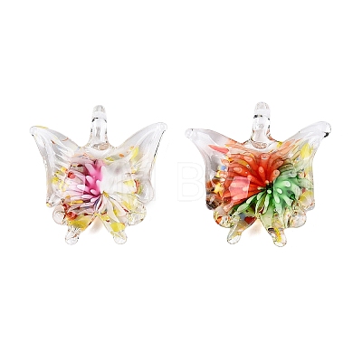 12Pcs Transparent Handmade Lampwork Pendants LAMP-R106-M1-01-B-1