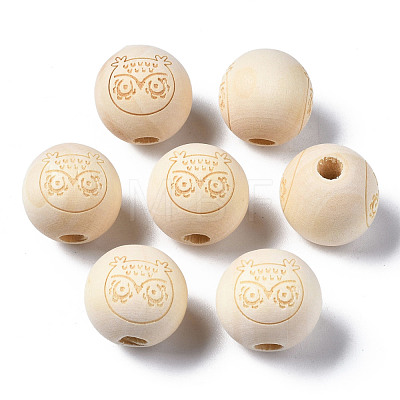 Unfinished Natural Wood European Beads WOOD-S045-149-1