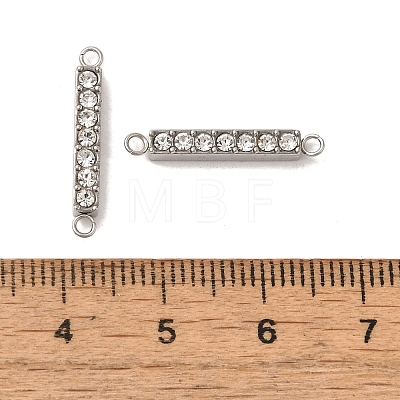 304 Stainless Steel Crystal Rhinestone Connector Charms STAS-S131-08P-1