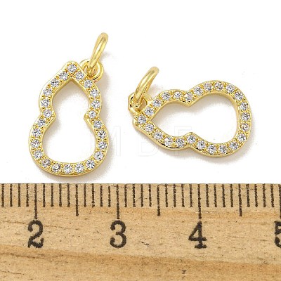 Brass Micro Pave Cubic Zirconia Pendants KK-L075-015LG-1