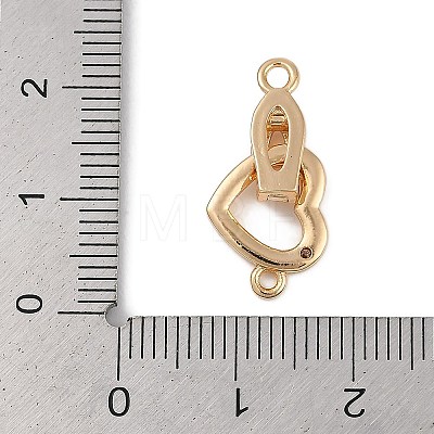 Heart Brass Fold Over Clasps FIND-U017-19G-1