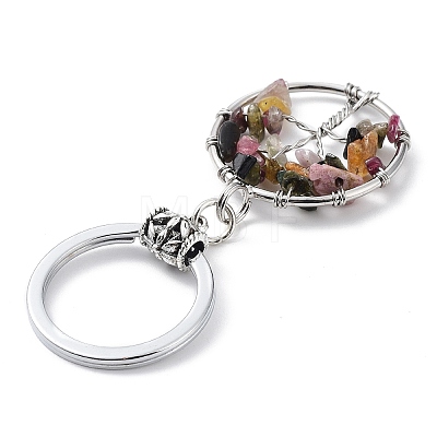 Natural/Synthetic Mixed Stone Keychain KEYC-E023-03J-1