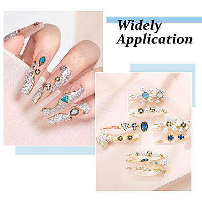 60Pcs 15 Styles Alloy Resin Cabochons MRMJ-DC0001-22-1