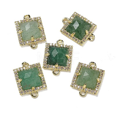 Natural Green Strawberry Quartz Faceted Square Links G-I375-03G-06-1