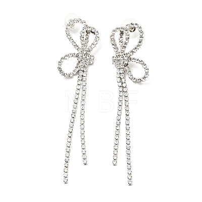 Crystal Rhinestone & Clear Cubic Zirconia Stud Earrings EJEW-C037-01F-P-1