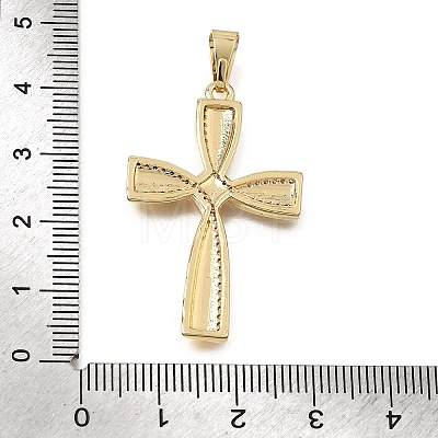 Brass Micro Pave Clear Cubic Zirconia Pendants CU-CBA4BAF-06G-1