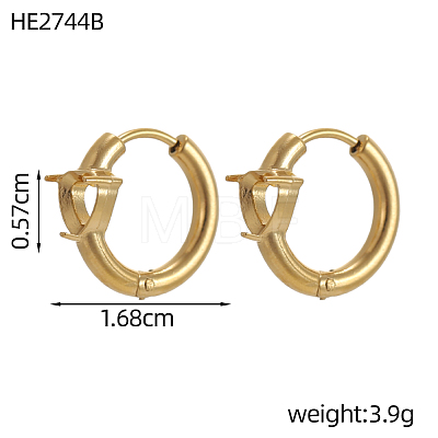 304 Stainless Steel Hoop Earring STAS-OY012-01G-1