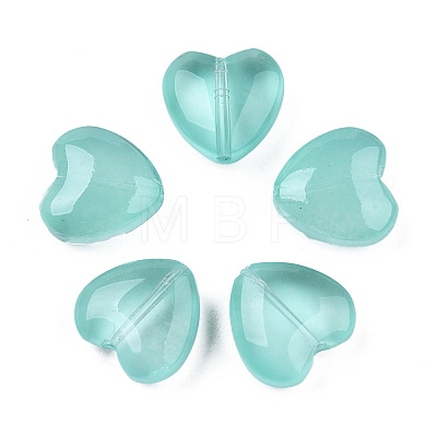 Transparent Spray Painted Glass Beads GLAA-N035-030-C02-1