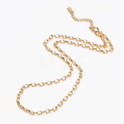Brass Cable Chain Necklaces NJEW-H206-11G-1