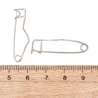 Iron Wave Safety Pin Brooch Findings JEWB-Z050-01P-03-1