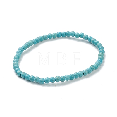 Synthetic Turquoise Beaded Stretch Bracelets BJEW-D446-A-18-1