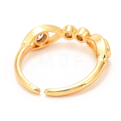 Brass Micro Pave Cubic Zirconia Cuff Ring RJEW-F118-22-1