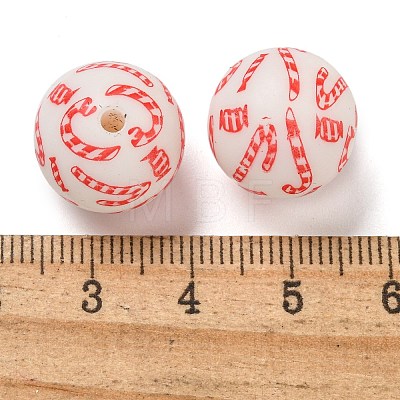 Christmas Round Silicone Beads SIL-K002-02F-1