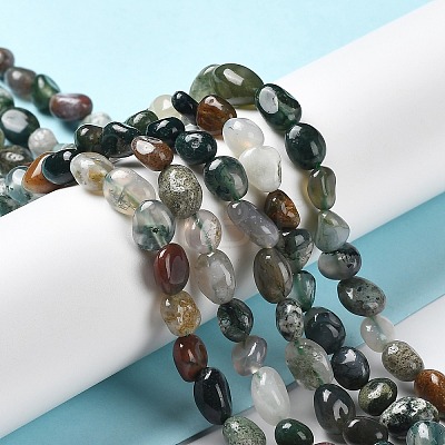 Natural Indian Agate Beads Strands G-P497-01A-05-1