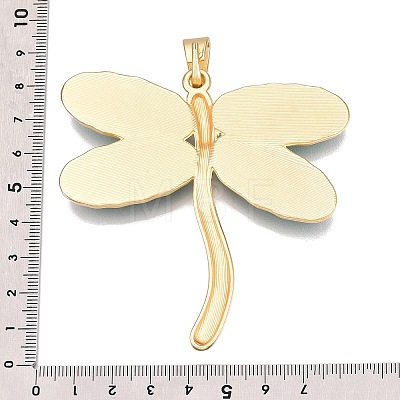 Dragonfly Rack Plating Alloy Pave Resin Big Pendants FIND-N005-48G-1