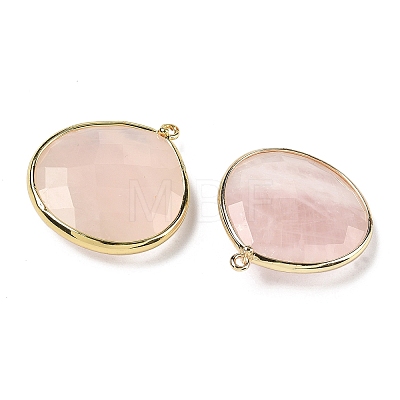 Natural Rose Quartz Pendants G-B009-07G-B-1