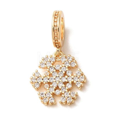 Brass Micro Pave Clear Cubic Zirconia Pendants CU-CBA2F8A-04G-1