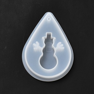 DIY Christmas Snowman Pendant Silhouette Silicone Statue Molds DIY-G056-A05-1