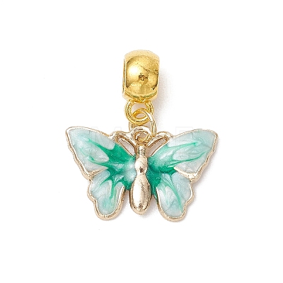 Alloy Enamel Butterfly European Dangle Charms PALLOY-JF03877-1