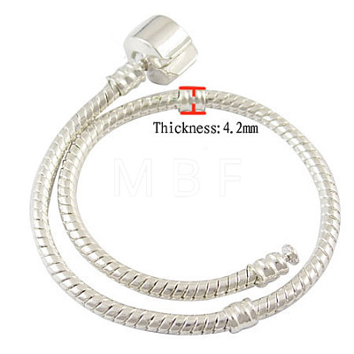 Brass European Bracelets X-PPJ008Y-15CM-S-1