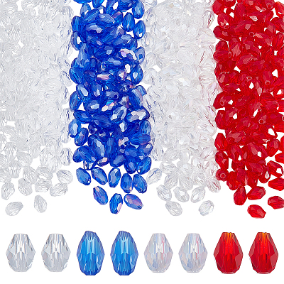 400Pcs 4 Colors Transparent Glass Beads EGLA-ME0001-05-1