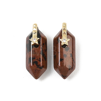 Natural Mahogany Obsidian Double Terminal Pendants GG-CBA4154-07G-06-1