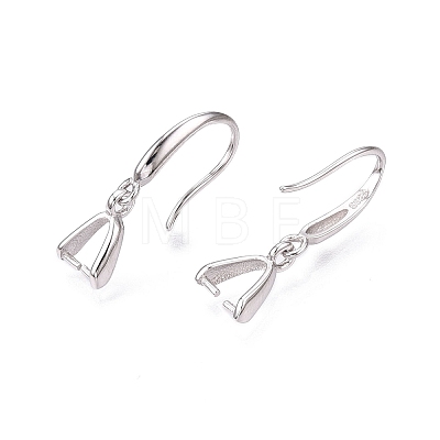 Anti-Tarnish Rhodium Plated 925 Sterling Silver Earring Hooks STER-N016-25P-1