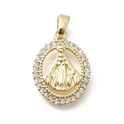 Brass Micro Pave Cubic Zirconia Pendants KK-P336-01D-G-1