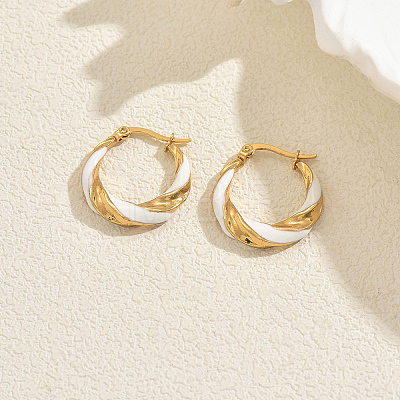 Twist Stainless Steel Hoop Earrings AW0162-4-1